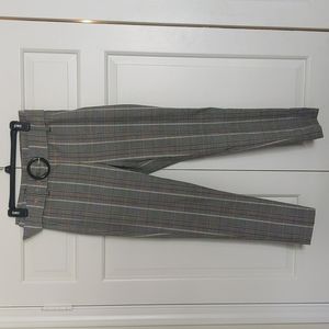 Plaid straight leg pants